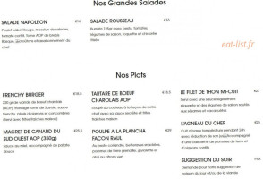 Sacre Frenchy menu