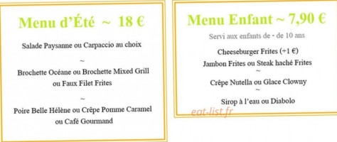 Le A Crepe menu