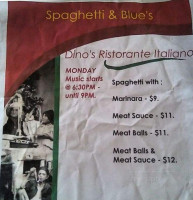 Dino's Italiano menu