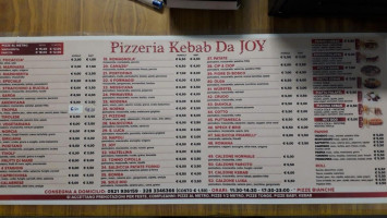 Pizzeria Kebab Da Joy menu