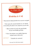 Le Logis Saint Martin menu