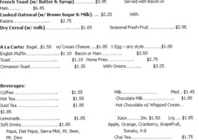 Lamplight Cafe & Bakery menu