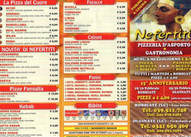 Pizzeria Nefertiti- Pizza E Kebab menu