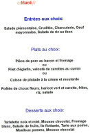 Le Relais du Leff menu