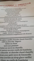 L'Amaryllis menu