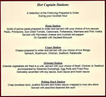 Richfield Regency Caterers menu