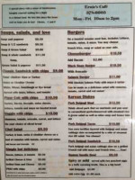 Ernie's Cafe menu