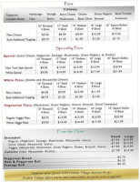 Italian Village Casual menu