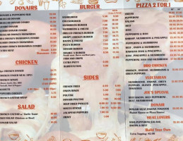 Joes Grill menu