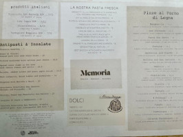 Memoria menu