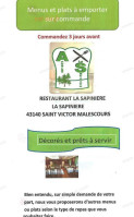 Auberge de la Sapiniere menu