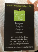 Aux Berges De La Bel menu