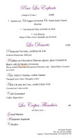 Le Blue Bay menu