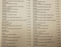 Eurobar Pizzeria menu