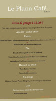 Restaurant Le Plana menu