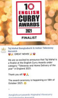 Taj Mahal Indian Take Away food