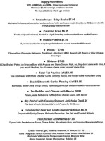 The Oar House And Grill menu
