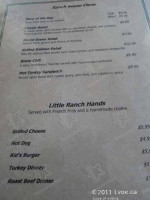 Hat Creek Ranch menu