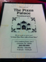 Pizza Palace menu