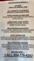 Zuckerello's menu