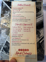 Amor Cubano menu