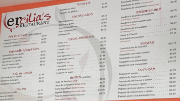 Ercilia's menu