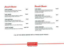 Kossar's Bagels Bialys menu