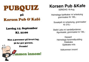 Korsen Pub Under Tvangsoppløsning menu