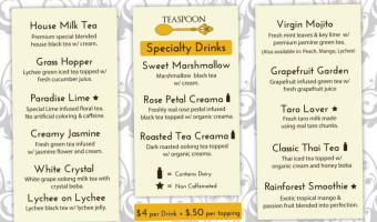 Teaspoon menu