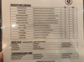 Zero Degrees menu