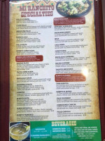 Mi Ranchito Mexican menu