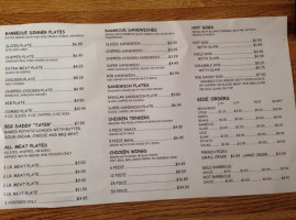 Macon Road BBQ menu