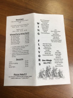 Ms. D's Wings menu