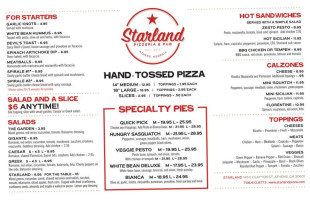 Starland Lounge Lanes menu