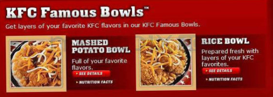 KFC menu