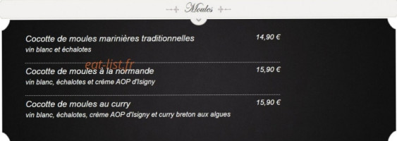 La Taverne menu