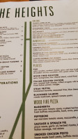 The Heights menu