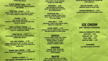 Parkside Convenience menu