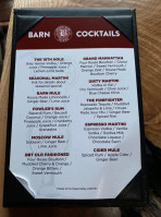 Brown Barn Tavern menu