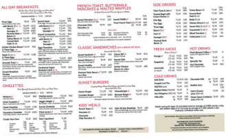 Sunset Grill menu