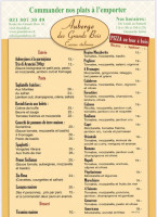 Auberge Des Grands Bois menu