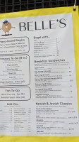 Belle's Bagels menu