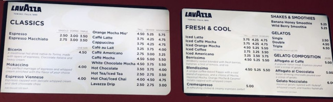 Lavazza Naperville menu