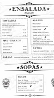 Mezcalito menu