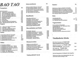 Chinarestaurant Bao Tao menu