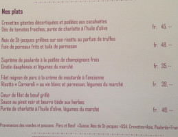 Le Belvédère menu