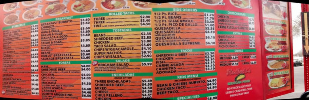 Beto's Mexican Food menu