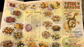 King Dragon Chinese menu