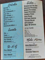 Sam's Diner menu