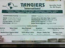 Tangiers menu